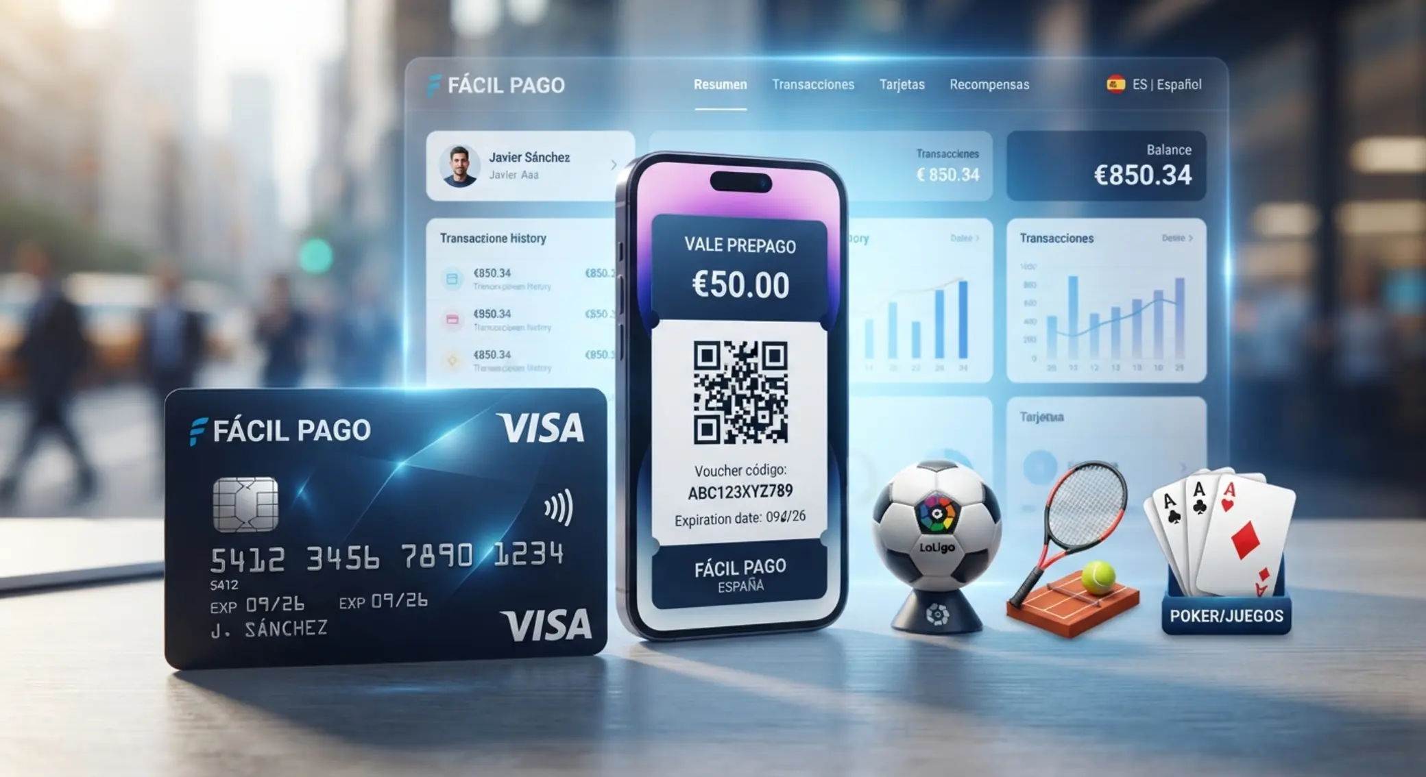 Paysafecard para pagos online en deportes y juegos Tarjeta prepago con iconos de deportes y juegos online