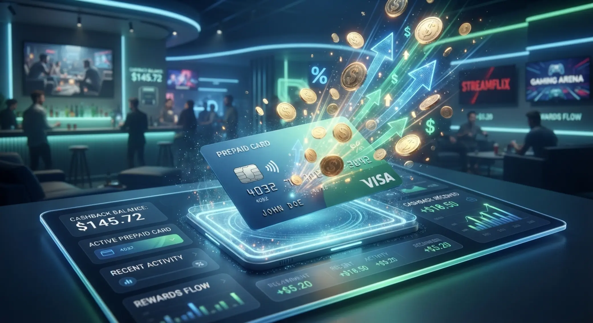 Cómo funciona el reembolso con prepago Concepto de cashback vinculado a tarjeta prepago