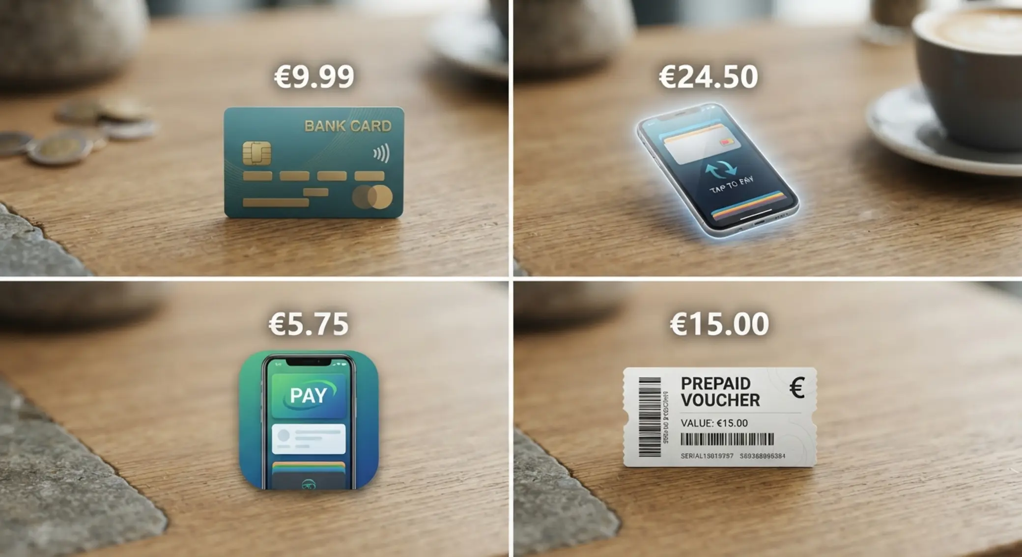 Comparativa de métodos de pago para depósitos mínimos Comparación visual de métodos de pago y pequeños depósitos