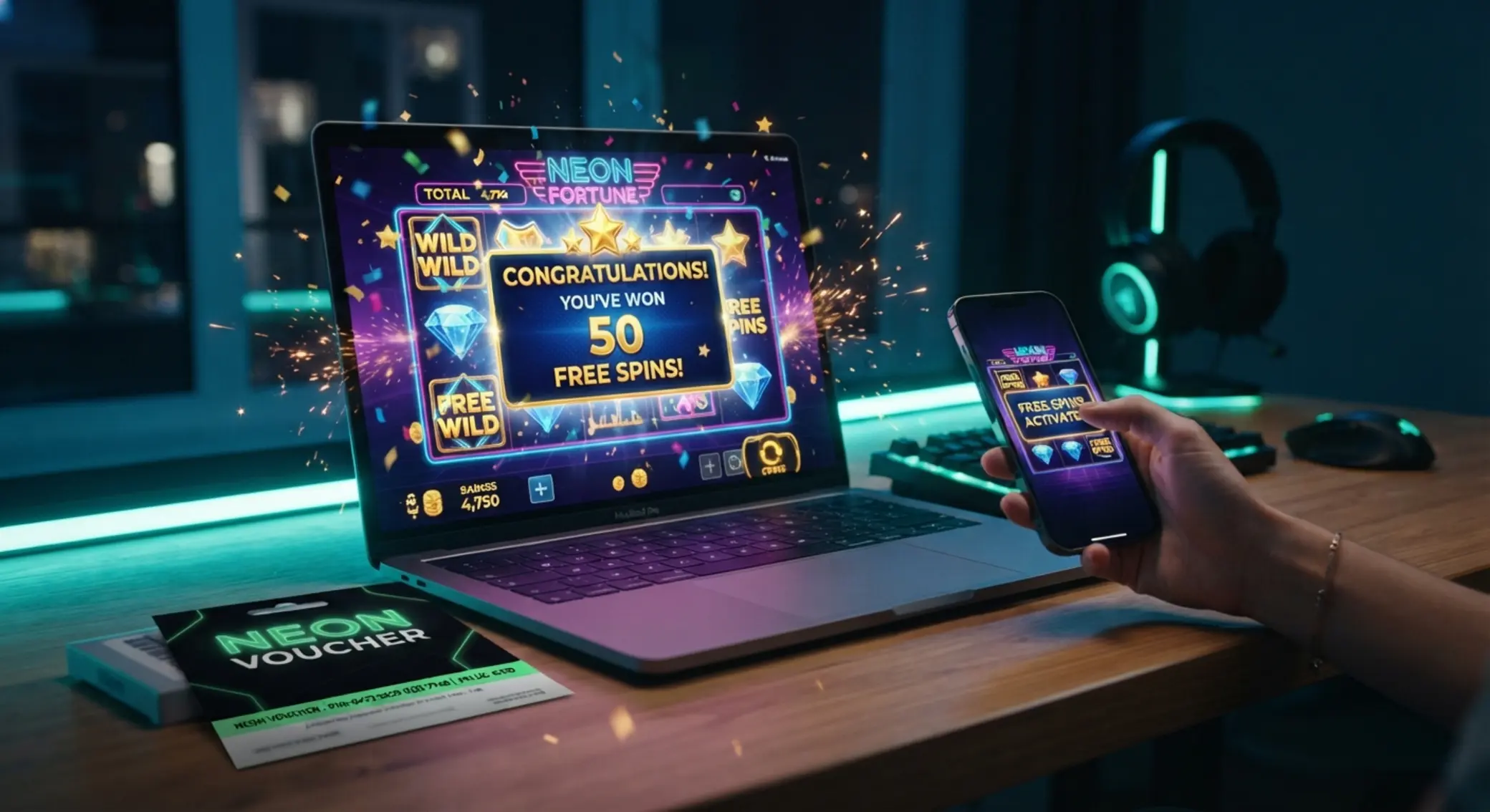 Free spins activados tras depósito Pantalla de slot con free spins activados tras depósito prepago