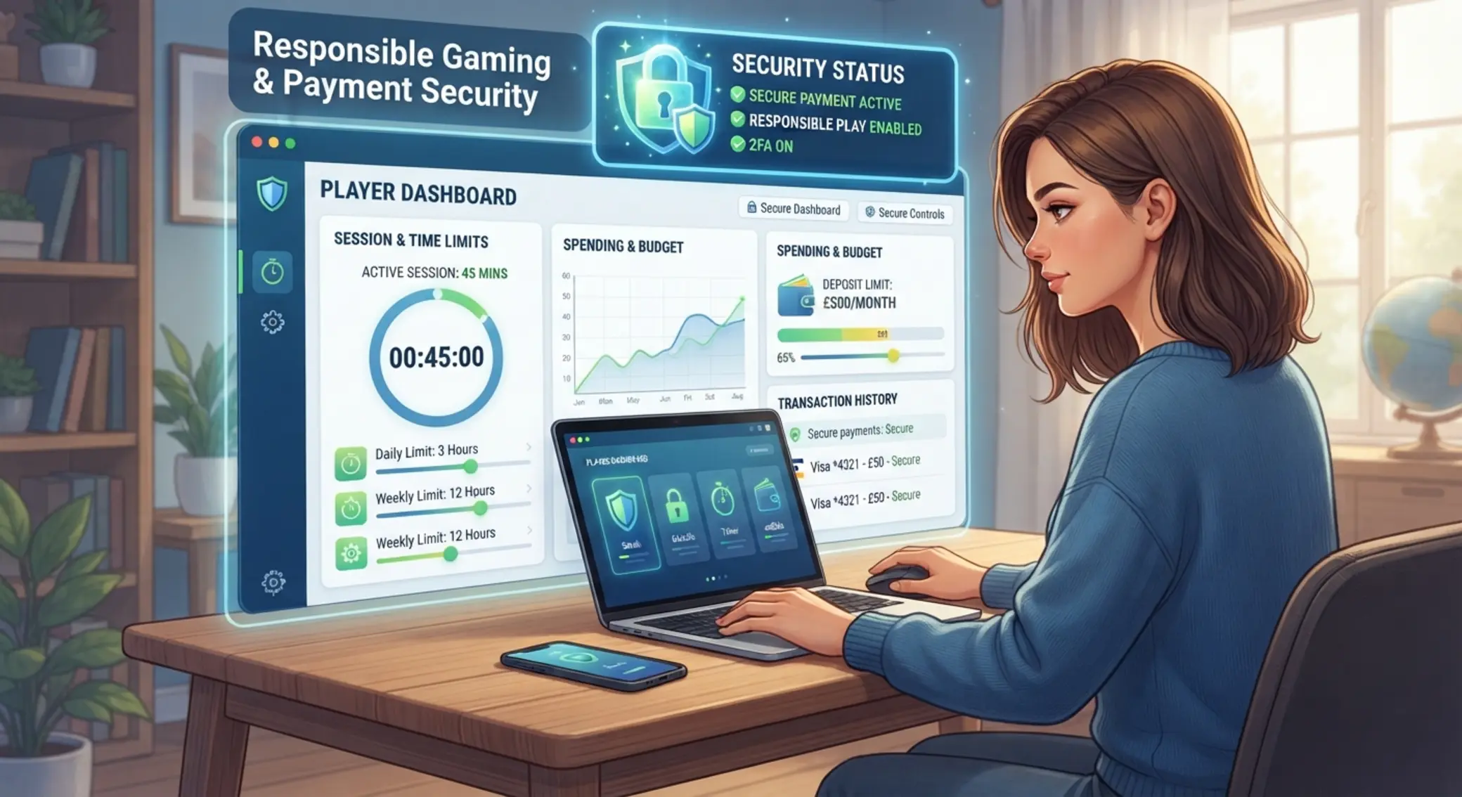 Seguridad y juego responsable con Paysafecard Panel de seguridad y control de gasto en juego online