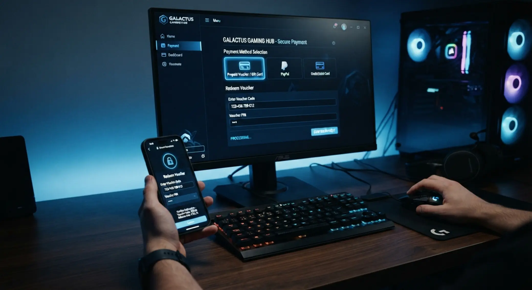 Proceso de depósito con tarjeta prepago en una cuenta de juego online