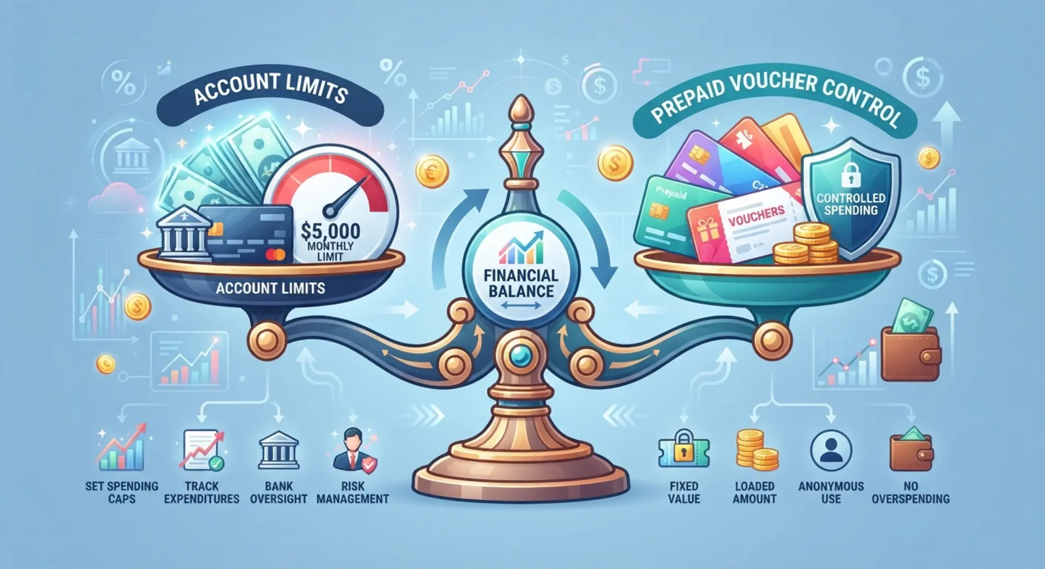 Comparativa entre límites del casino y control externo Balanza entre límites del casino y control con cupones prepago